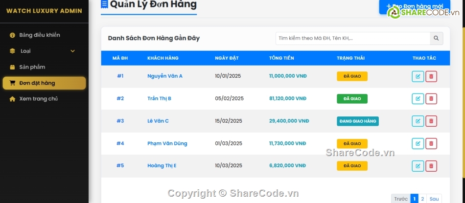 Code web,Web bán hàng,Code đồ án,Code phần mềm quản lý,Web MVC,MVC